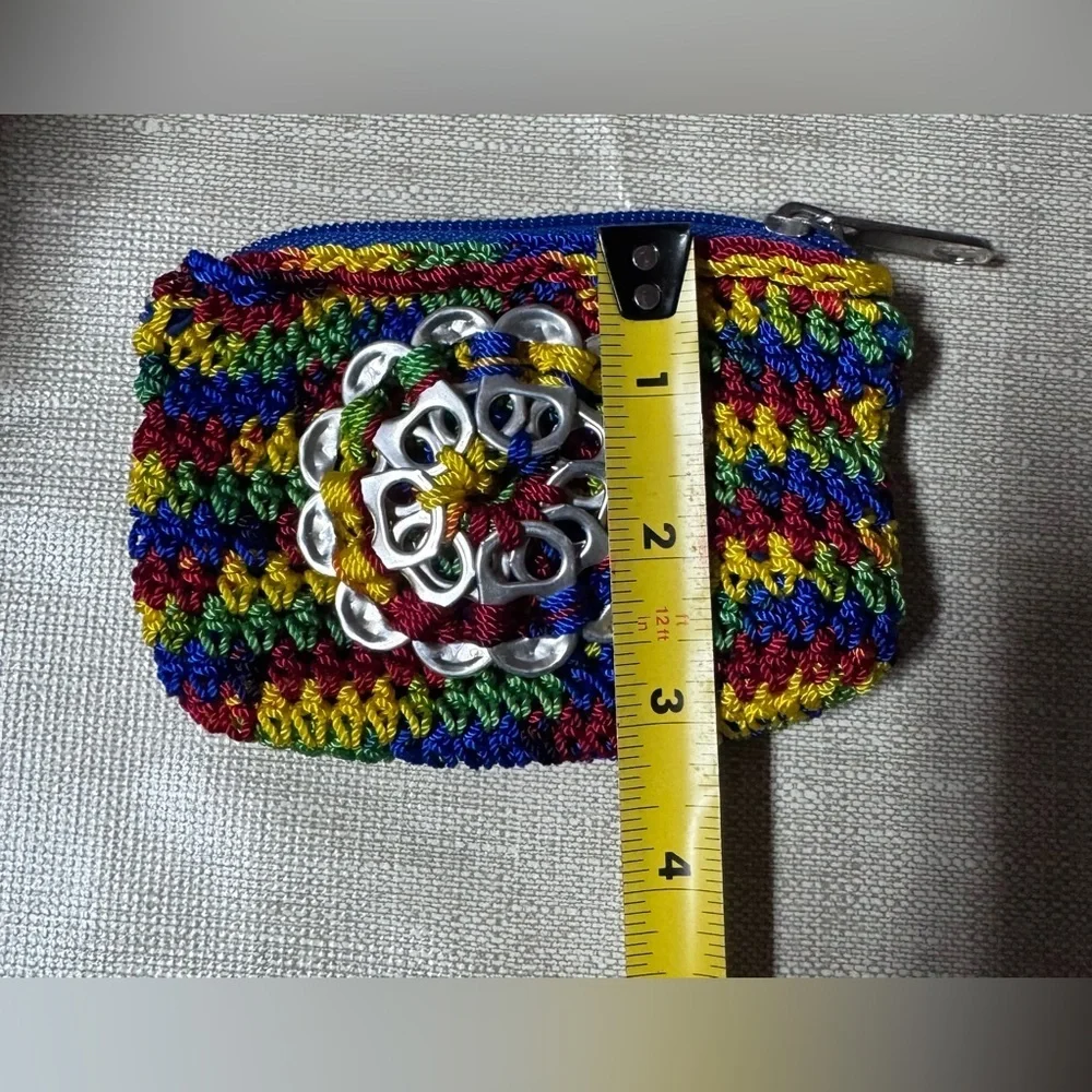 Multicolor Crochet  Soda Pop Can Tab Coin Purse